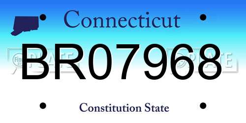 BR07968 Connecticut License Plate