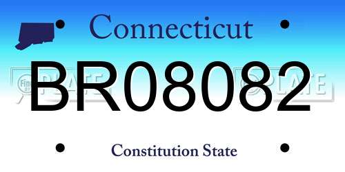 BR08082 Connecticut License Plate
