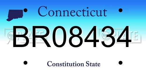 BR08434 Connecticut License Plate