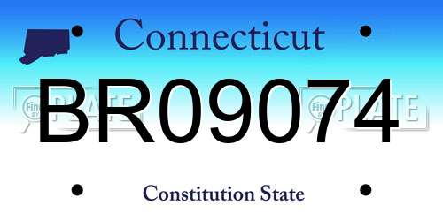 BR09074 Connecticut License Plate