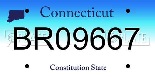 BR09667 Connecticut License Plate