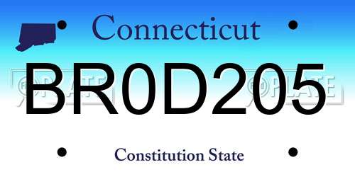 BR0D205 Connecticut License Plate