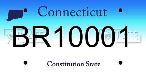 BR10001 Connecticut License Plate
