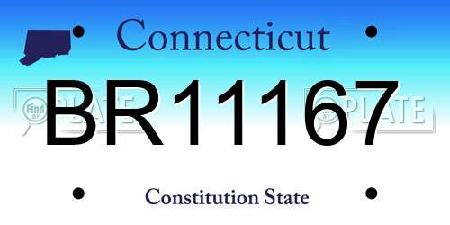 BR11167 Connecticut License Plate