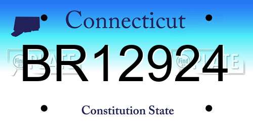 BR12924 Connecticut License Plate