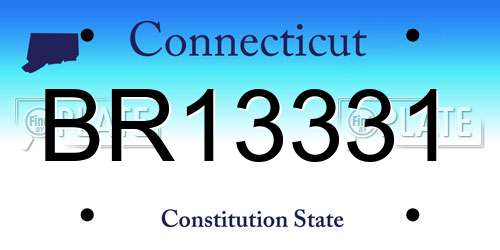 BR13331 Connecticut License Plate