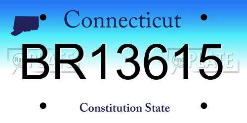 BR13615 Connecticut License Plate