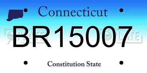 BR15007 Connecticut License Plate
