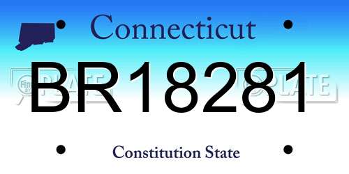 BR18281 Connecticut License Plate
