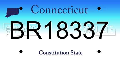 BR18337 Connecticut License Plate