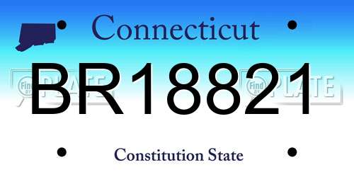 BR18821 Connecticut License Plate