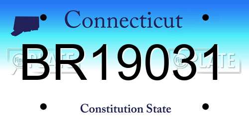 BR19031 Connecticut License Plate