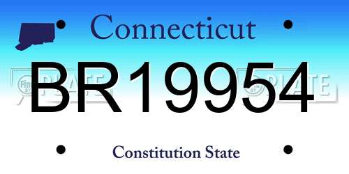 BR19954 Connecticut License Plate