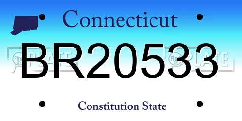 BR20533 Connecticut License Plate