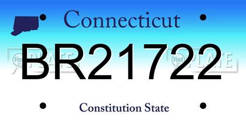 BR21722 Connecticut License Plate