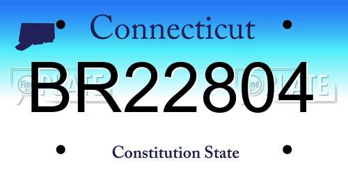 BR22804 Connecticut License Plate