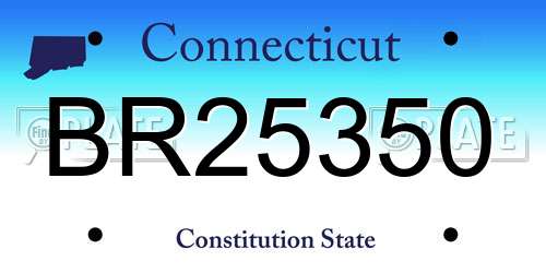 BR25350 Connecticut License Plate