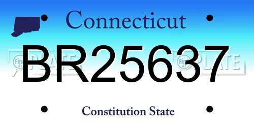 BR25637 Connecticut License Plate