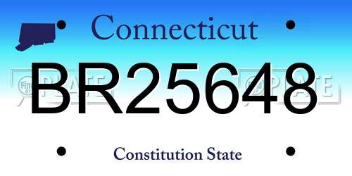 BR25648 Connecticut License Plate