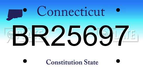 BR25697 Connecticut License Plate