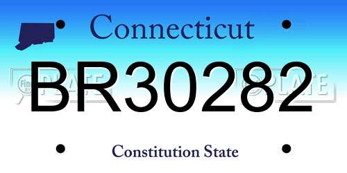 BR30282 Connecticut License Plate