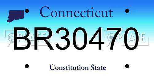 BR30470 Connecticut License Plate