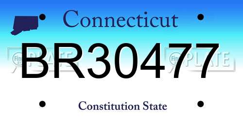 BR30477 Connecticut License Plate