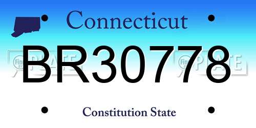 BR30778 Connecticut License Plate