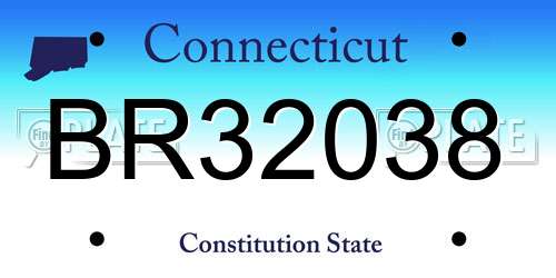 BR32038 Connecticut License Plate