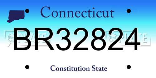 BR32824 Connecticut License Plate