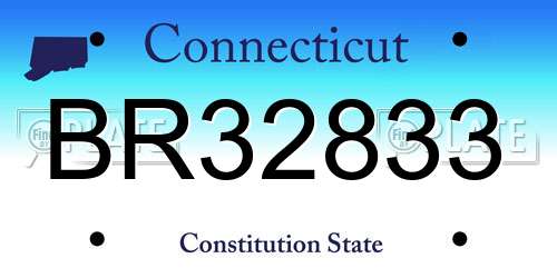 BR32833 Connecticut License Plate