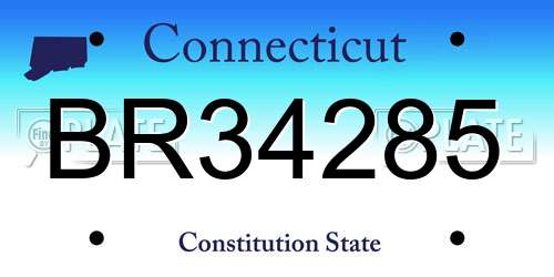 BR34285 Connecticut License Plate