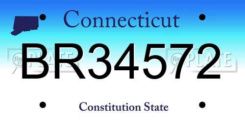 BR34572 Connecticut License Plate