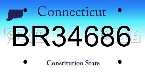 BR34686 Connecticut License Plate