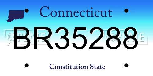BR35288 Connecticut License Plate