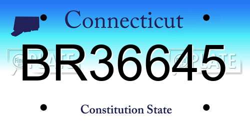 BR36645 Connecticut License Plate