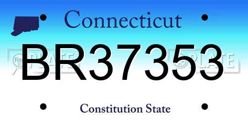 BR37353 Connecticut License Plate