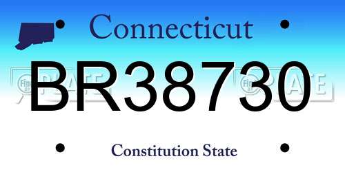 BR38730 Connecticut License Plate
