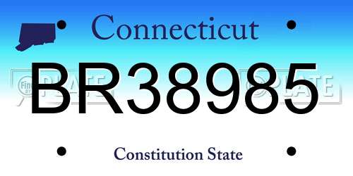 BR38985 Connecticut License Plate