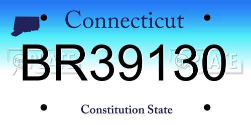 BR39130 Connecticut License Plate