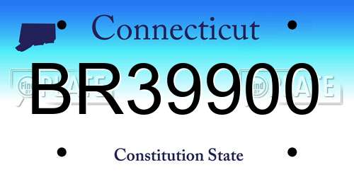 BR39900 Connecticut License Plate