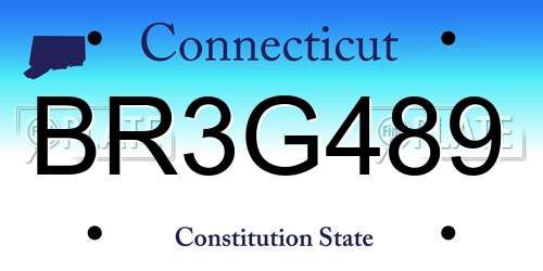 BR3G489 Connecticut License Plate