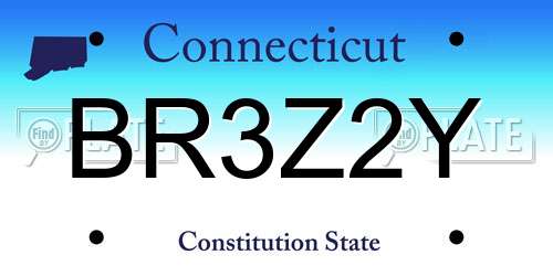 BR3Z2Y Connecticut License Plate