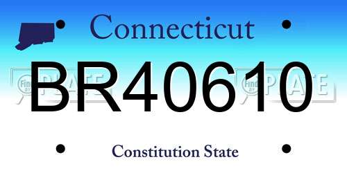 BR40610 Connecticut License Plate