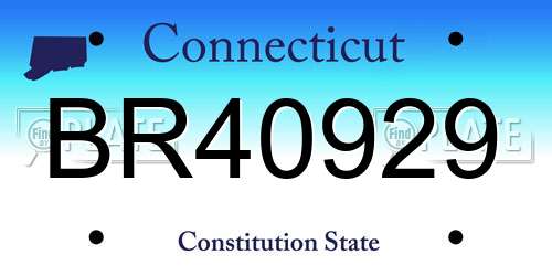 BR40929 Connecticut License Plate