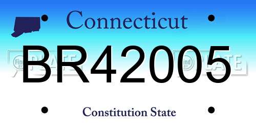 BR42005 Connecticut License Plate