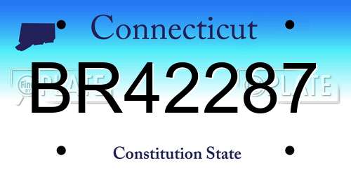 BR42287 Connecticut License Plate