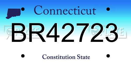 BR42723 Connecticut License Plate