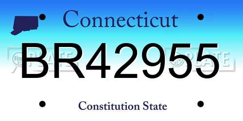 BR42955 Connecticut License Plate
