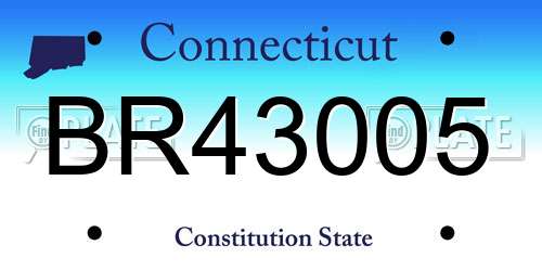 BR43005 Connecticut License Plate